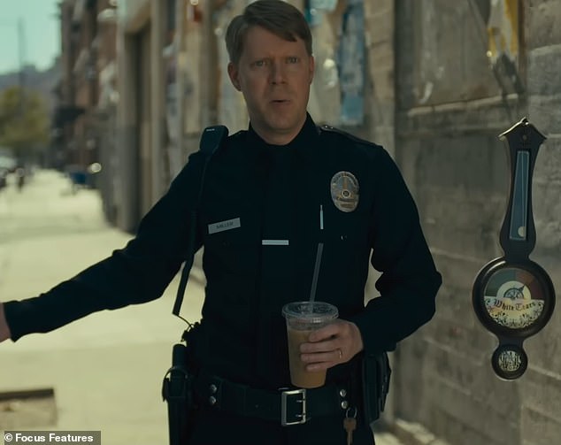 “White people being uncomfortable precedes a lot of bad things for us,” one character says as a white police officer is shown next to a dial measuring “white tears”