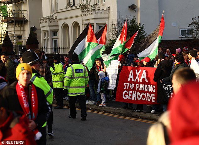 Before Sunday's match against Manchester United, there were protests against sponsor AXA