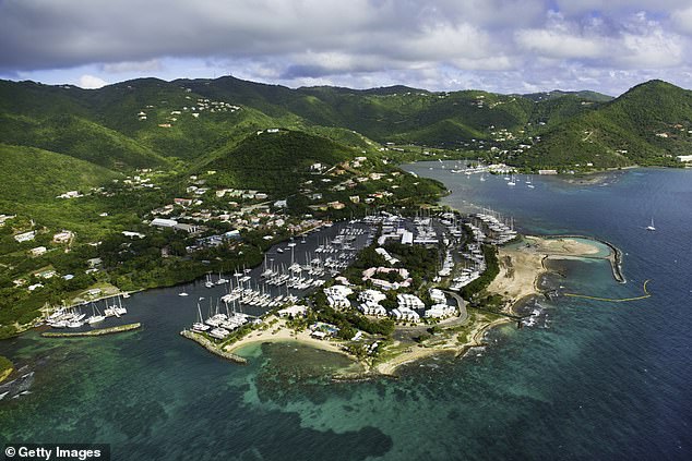 The father of four was found dead in his car on October 7, his vehicle completely submerged in seawater off the coast of Tortola, the BVI's largest island (pictured)