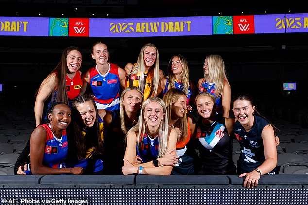 Pictured: The picks from the first round of this year's draft, with the Doggies taking three of the top six talents, while Collingwood took two picks in the top 10