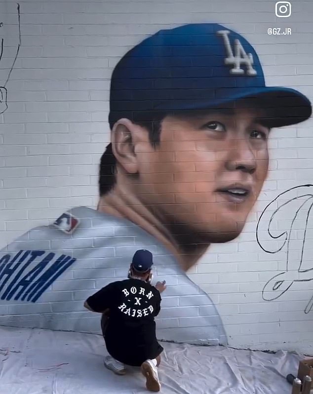 Ohtani has another mural in Manhattan Beach, with many more to come before opening day