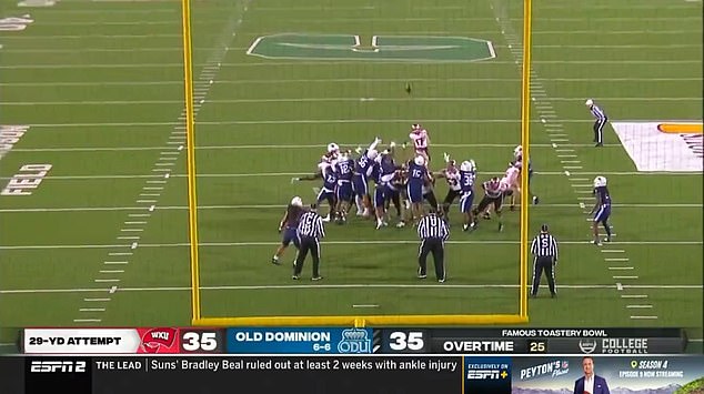 The Hilltoppers convert a game-winning 28-yard field goal to win the Famous Toastery Bowl