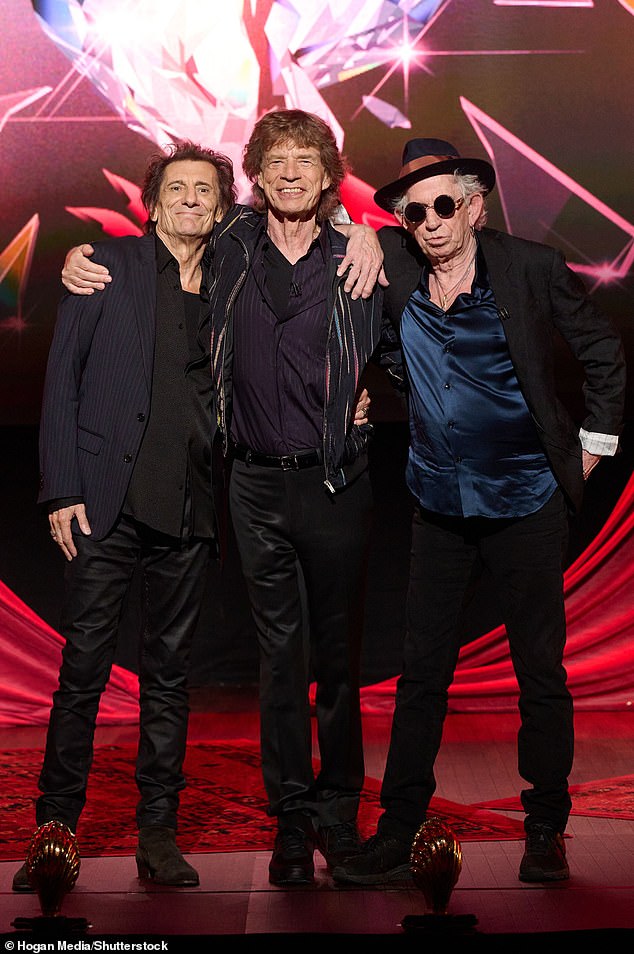 The Rolling Stones have hired a Tina Turner impersonator as a backing singer for their upcoming Hackney Diamonds tour (L-R: Ronnie Wood, Sir Mick Jagger and Keith Richards pictured in September)