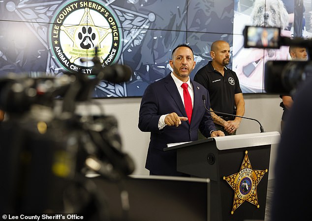 Lee County Sheriff Carmine Marceno spoke at a news conference Monday and announced that Bellman would be added to the recently approved animal abuser registry