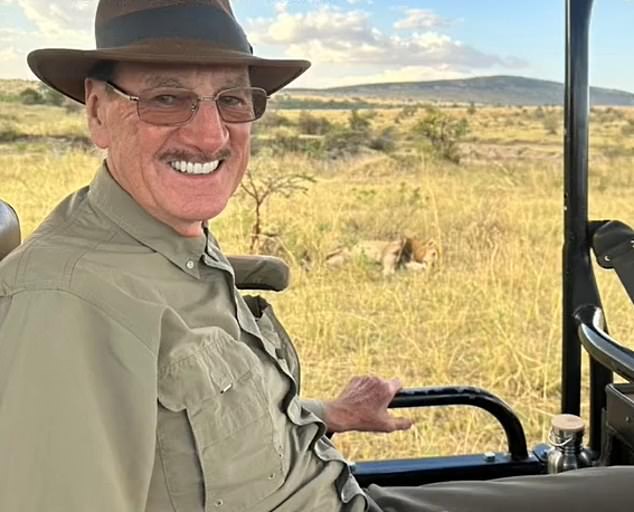 Mr Armstrong, head of the British consulate in the Ecuadorian port city of Guayaquil, is pictured on safari before his kidnapping