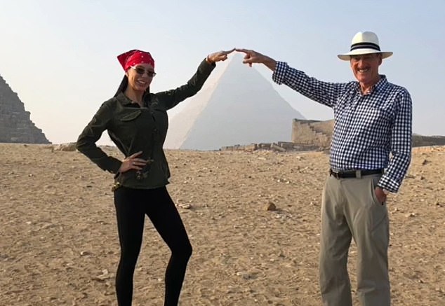 There are also images of the laughing couple on horseback and posing in front of the Egyptian pyramids (photo)