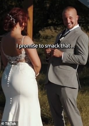 “I promise I'll hit it every chance I get.  Booyah,” Sheehan said to Brooks at the altar.  'That's all I have'