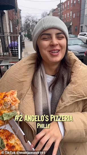 Second on the list is Angelo's Pizzeria in Philadelphia, Matt's 