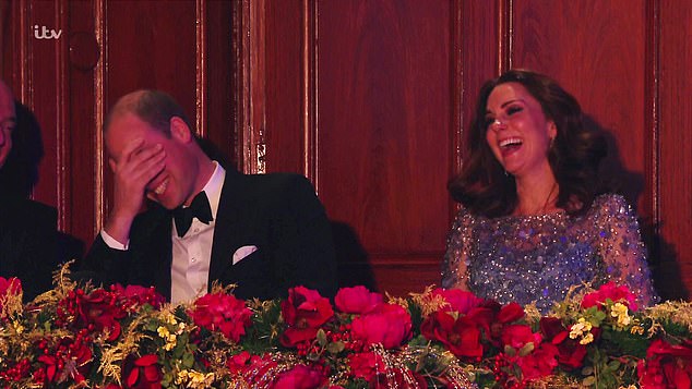 Viewers of the show, which aired on ITV this weekend, praised William for being a 'good sport'.  It looks like Kate was happy to join in on the fun too