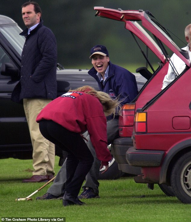 Prince William laughs at the Beaufort Polo Club in 2000