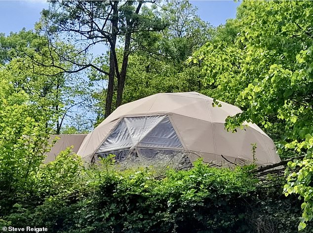 A tent in the woods in the 'Garden of Eden' 'spiritual community' near Chalabre, Aude