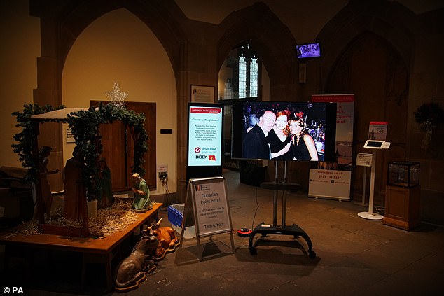 A donation point had been set up inside the hall