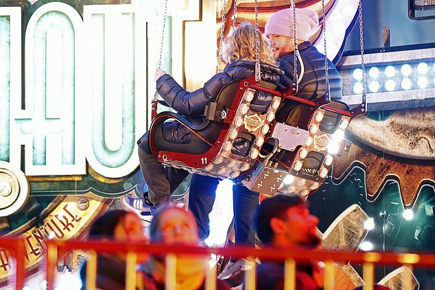 They were seen tucking into various tasty treats and James even went on one of the rides