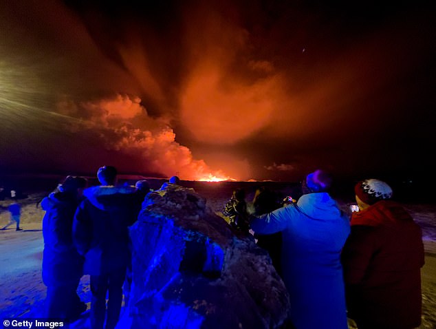 Residents of Grindavik are anxiously waiting to see if their city will survive the eruption, as the perpetual darkness of the Icelandic winter makes monitoring the progress of the lava difficult.