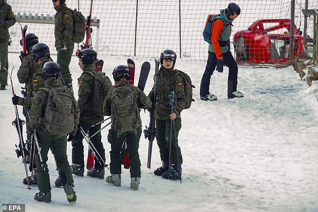 Before her training, Leonor said: 'I am happy because I know how much the Spaniards appreciate our armed forces'