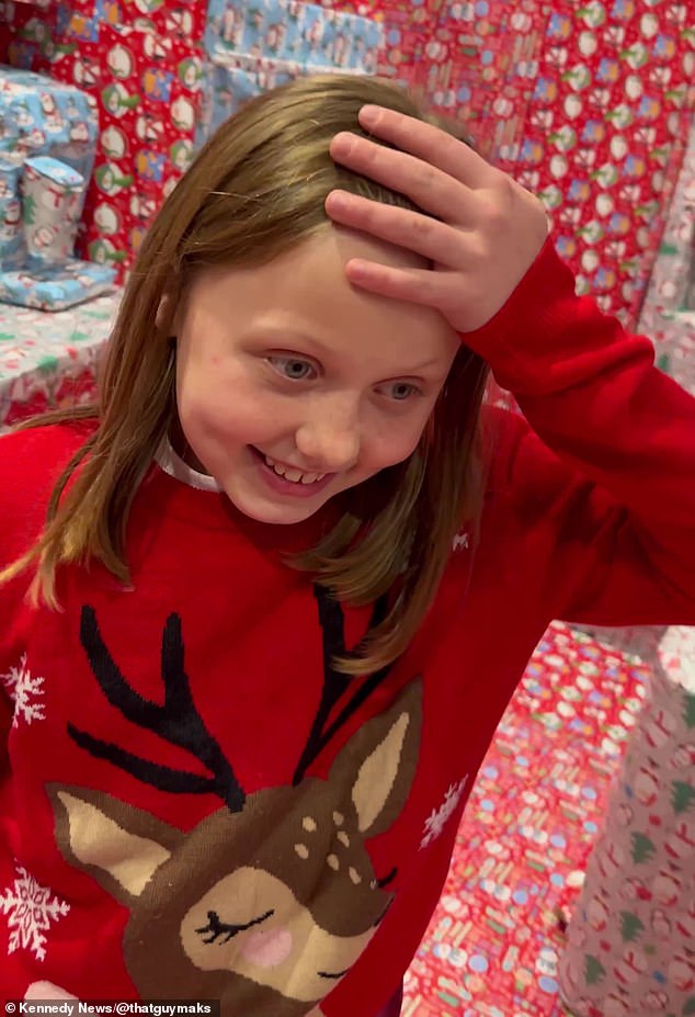 Suzie was completely shocked when she first walked in to see the Christmas themed room