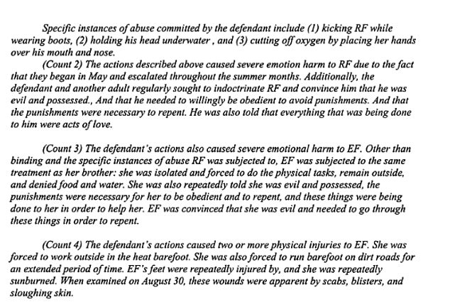 The sickening abuse Franke subjected her children to was detailed in her plea agreement