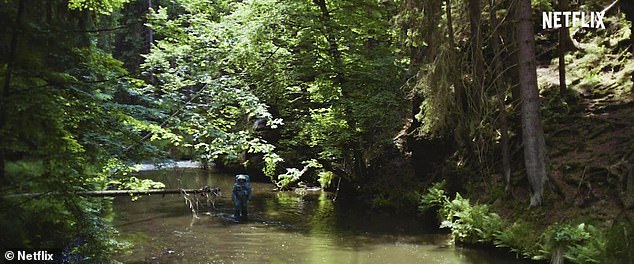 Hanu – voiced by Paul Dano – tells Jakub in a forest: “Like you, I fled my planet.  Through galaxies, through black holes, through time.  And then I found you