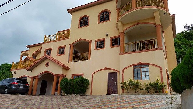 The personal trainer was standing by the swimming pool of the guest house where he was staying (pictured) in Jamaica when witnesses heard 'loud explosions'