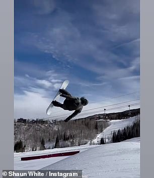 The X Games champion was captured casually doing somersaults in the air while sliding down the mountain in a video shared by Kendall Jenner