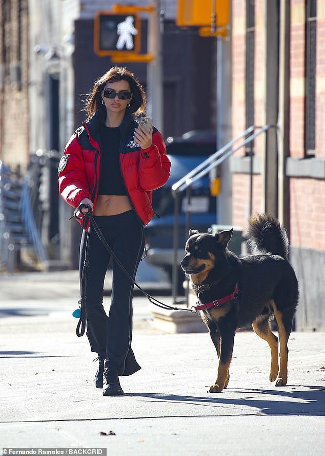 She was accompanied by her adorable pup Colombo