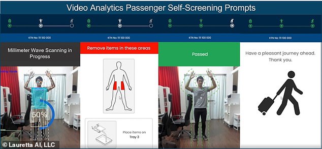 Video analytics company Lauretta AI, LLC was contracted to develop video presentations to instruct travelers on how to use the self-screening process