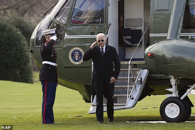 President Joe Biden leaves Marine One on Tuesday