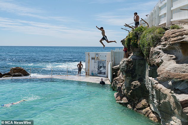 The swimmers ran into trouble at a notorious rip near the Bronte Beach ocean pools (pictured)