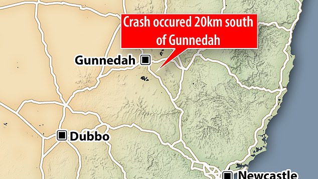 The crash occurred 20km south of Gunnedah in north-west NSW, killing three passengers who were in the vehicle