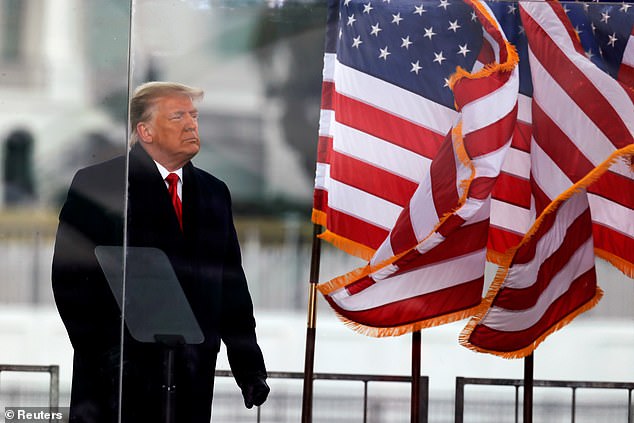 Former President Donald Trump attends a rally on the Ellipse on January 6, 2021, ahead of the attack on the Capitol.  His role in the 