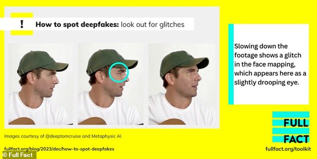 Deep fake videos may look convincing when a person is facing the camera, but the technology may falter when they are turned to the side, according to Full Fact.
