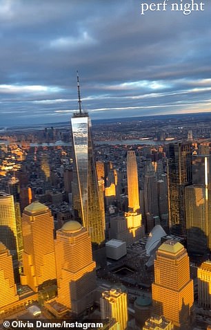 Dunne also posted the NYC skyline during their helicopter ride