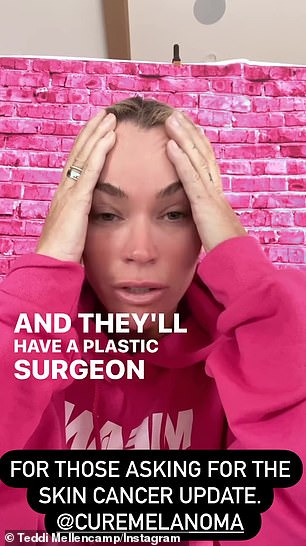 'And a plastic surgeon will also come by, because it is such a large area.  And then I continue to get my checks every three months.  So that's where we are'