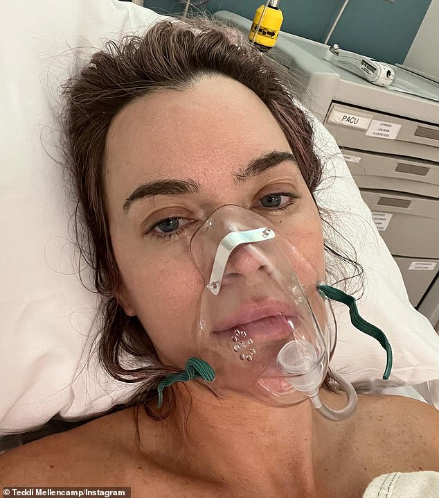 It comes a full year after Arroyave wrongly believed her margins had been successfully cleared after having 11 melanomas and three lymph nodes surgically removed in October 2022 (pictured)