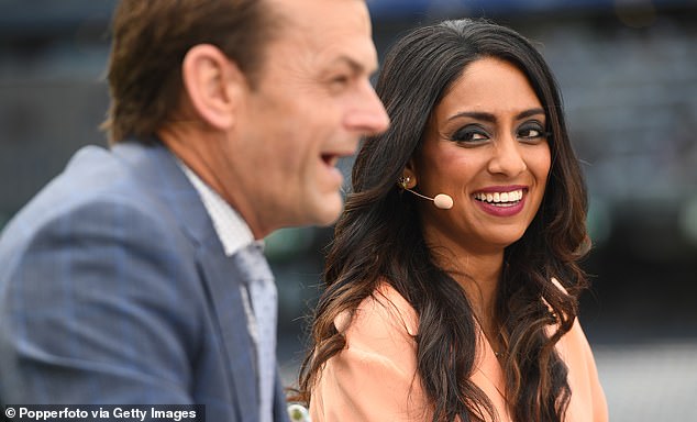 Guha (pictured with co-commentator Adam Gilchrist) has done so well in her new career that she was even given the job of presenting the BBC's coverage of Wimbledon