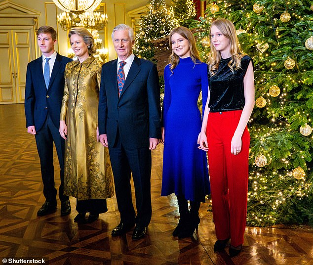 The family all opted for bright colors as they made a stylish entrance to the event at the Palace