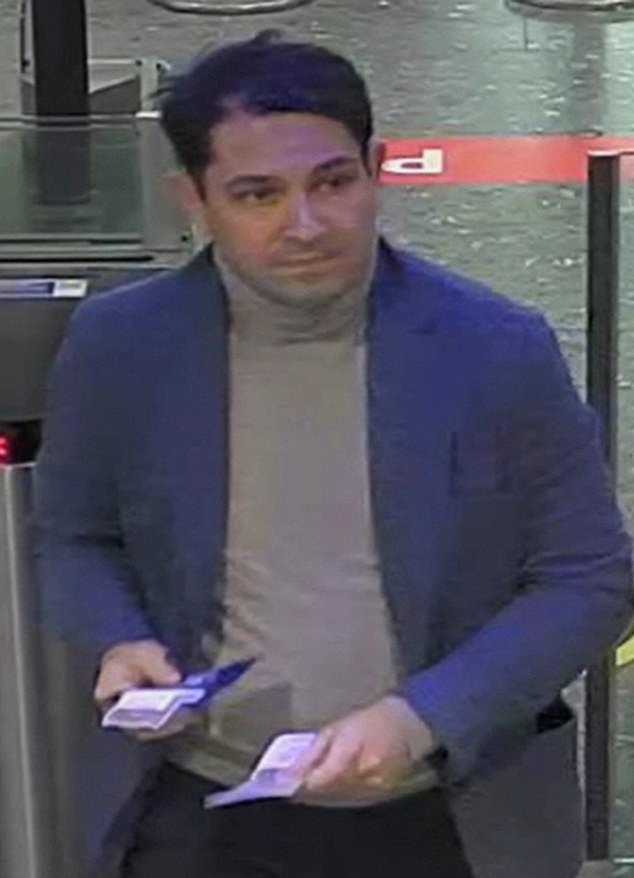 A man, said to be Daniel Vukovic, pictured at Heathrow is suspected of having fled after the robberies