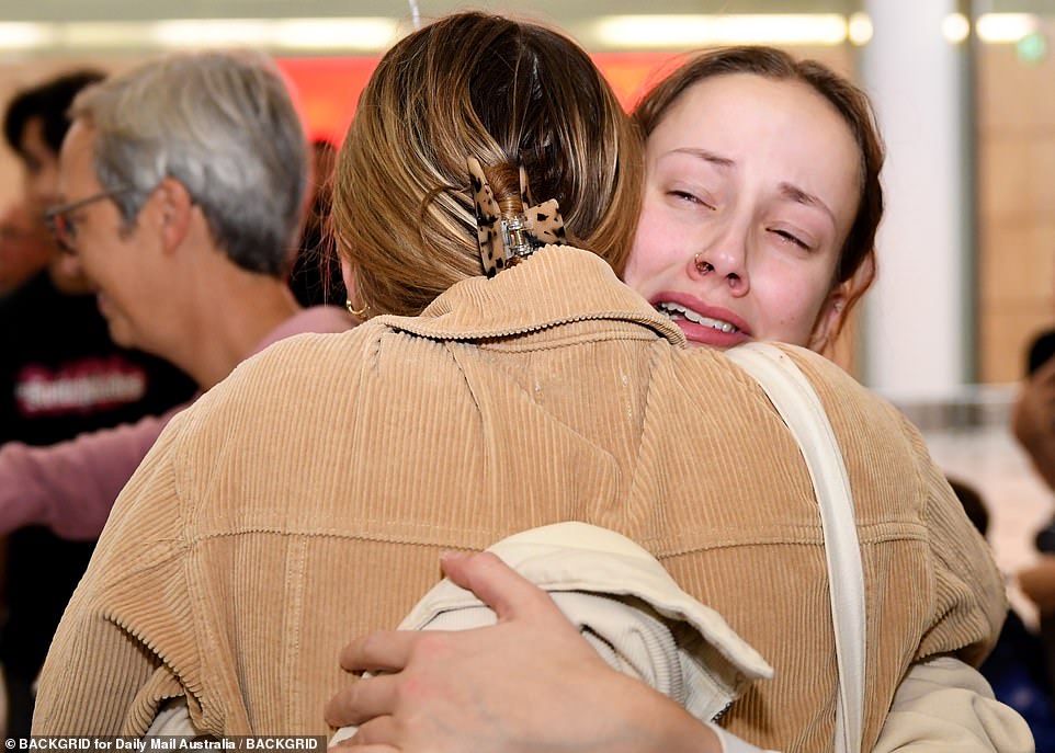 Tears flowed at Sydney airport on Wednesday as loved ones returned home or visited for the holidays