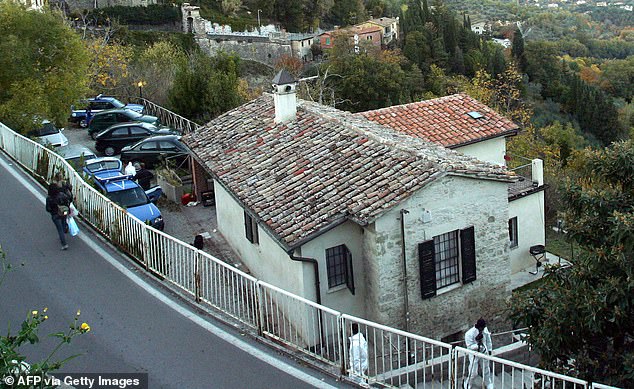 View taken on November 5, 2007 of British exchange student Meredith Kercher's home in Perugia, November 5, 2007