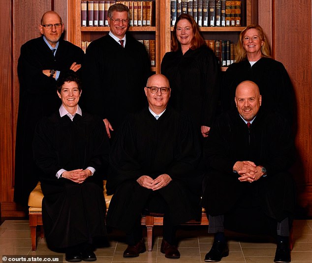 Tuesday night's slim ruling from Colorado's all-democratic Supreme Court (pictured) to remove Trump from the state's primary ballot will be no different.