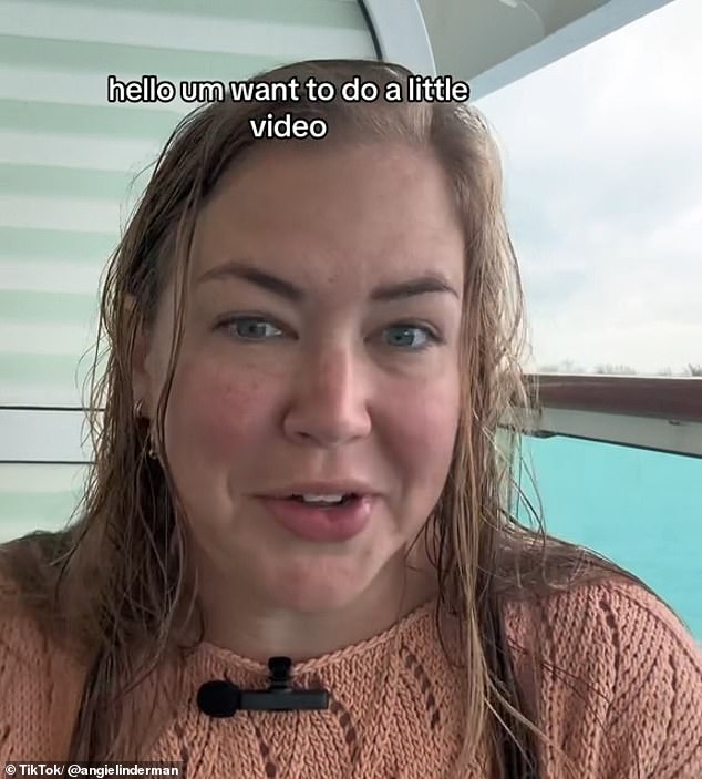 Creator Angie Linderman (pictured) explained that she was working from the cruise and also estimated that there would be about 20 children on board, who will also be homeschooled