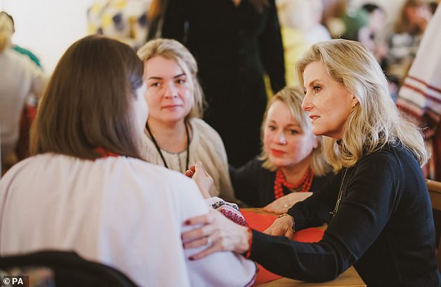 The royal also showed off her personal side as she chatted with families during her visit