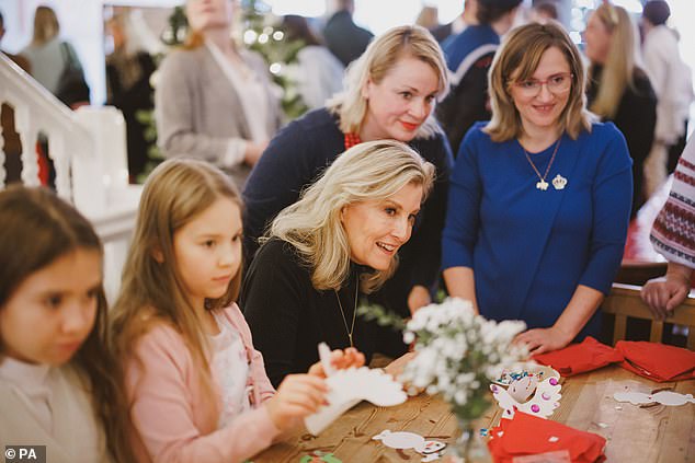 The royal family also got involved in some arts and crafts activities with Ukrainian children living locally