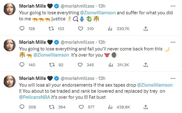 Mills' latest Twitter disaster featured 20 messages in the space of a few hours