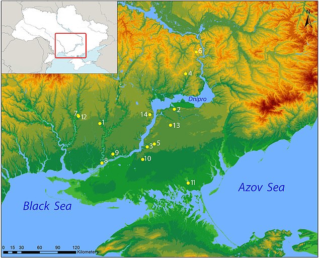 The team discovered 18 burials at 14 different Scythian sites in southern Ukraine, uncovering 45 skin samples.