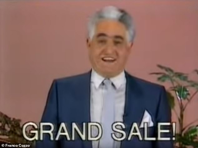 Franco Cozzo as he appeared in his iconic 80s ads