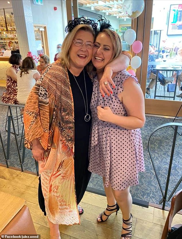 Photos on social media show Ms Seed (right) celebrating 2021 Melbourne Cup Day with her real estate industry colleagues, who described her as a 'little diamond' and one of the 'happiest in our office'