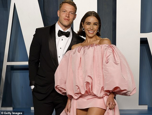 McCaffrey recently got engaged to model Olivia Culpo.  Seen at the Vanity Fair Oscar Party 2022