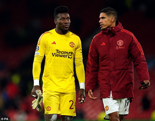 Varane (right) has played just 430 minutes in United's first 17 Premier League games