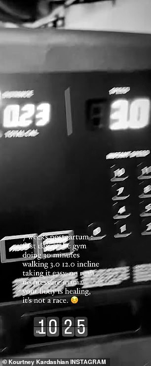 This Wednesday, days before Christmas, Kourtney took to her Insta Stories to reveal she was starting her 'first day at the gym' since giving birth